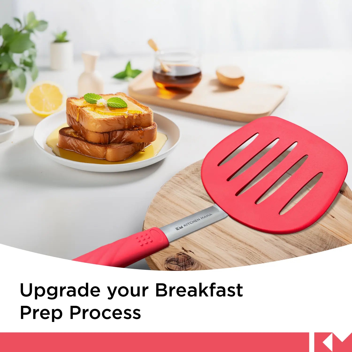 Platin-Silikon-Pfannkuchenwender - hitzebeständiger breiter und geschlitzter Spatel, SP0510-R, verbessert Ihre Frühstücksvorbereitung